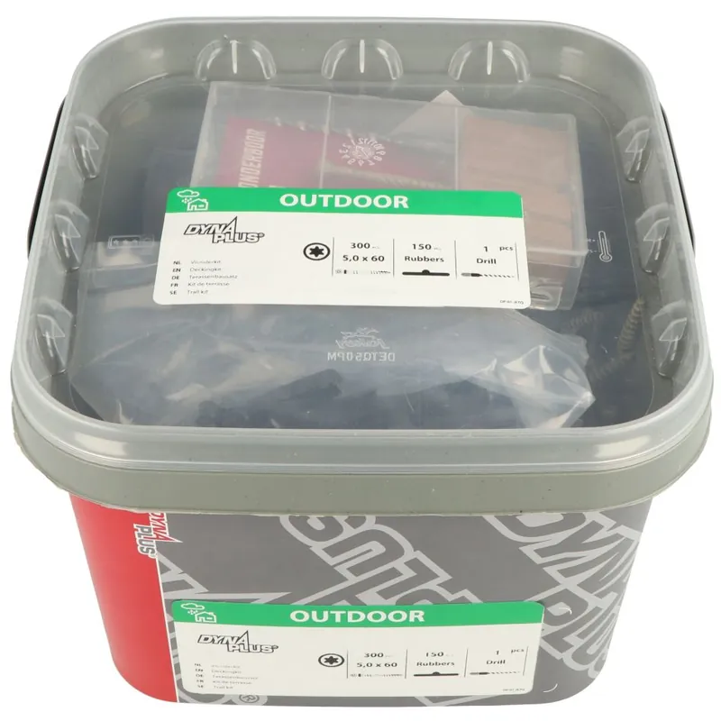 Dynaplus 0289.13.90001 Kit pour terrasse Vis de terrasse (300) + Pièce en T (150) + Perceuse et mèche