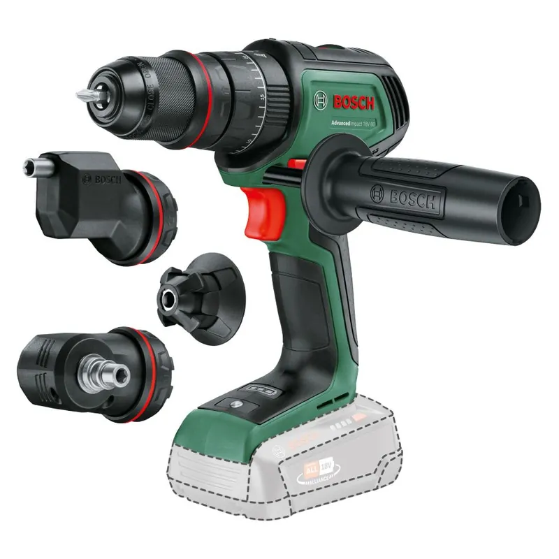 Bosch Vert 06039E2103 Perceuse sans fil AdvancedImpact 18V-80 QuickSnap hors batteries et chargeur