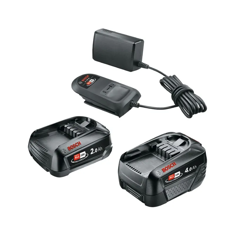 Bosch Vert Accessoires 1600A027U9 Kit de démarrage 18V 1x PBA 18V 2.0 Ah, 1x PBA 18V 4.0 Ah et chargeur AL 18V-20
