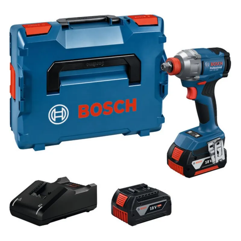 Bosch Bleu 06019N2102 GDX 18V-285 visseuse à chocs sans fil 2x 4.0 Ah et chargeur GAL 18V-40 en L-BOXX