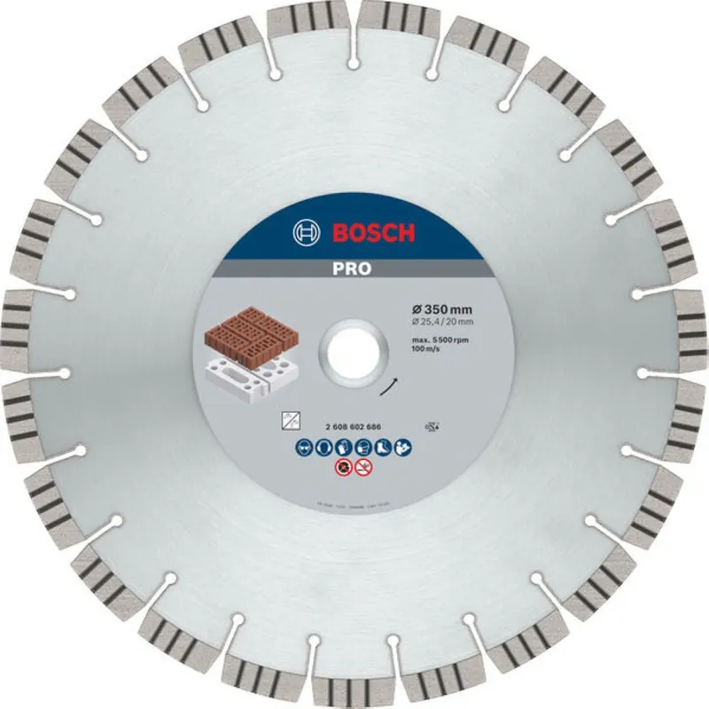 Bosch Bleu Accessoires 2608602686 PRO Roue abrasive diamantée, 350 x 20/25,4 mm