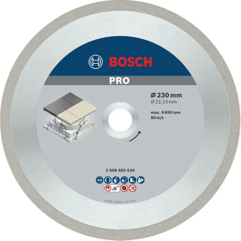 Bosch Bleu Accessoires 2608602634 PRO Roue diamantée en céramique 230 x 22,23 mm