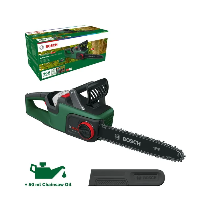 Bosch Vert 06008B8601 AdvancedChain 36V-35-30 Battery Chainsaw excl. batteries et chargeur
