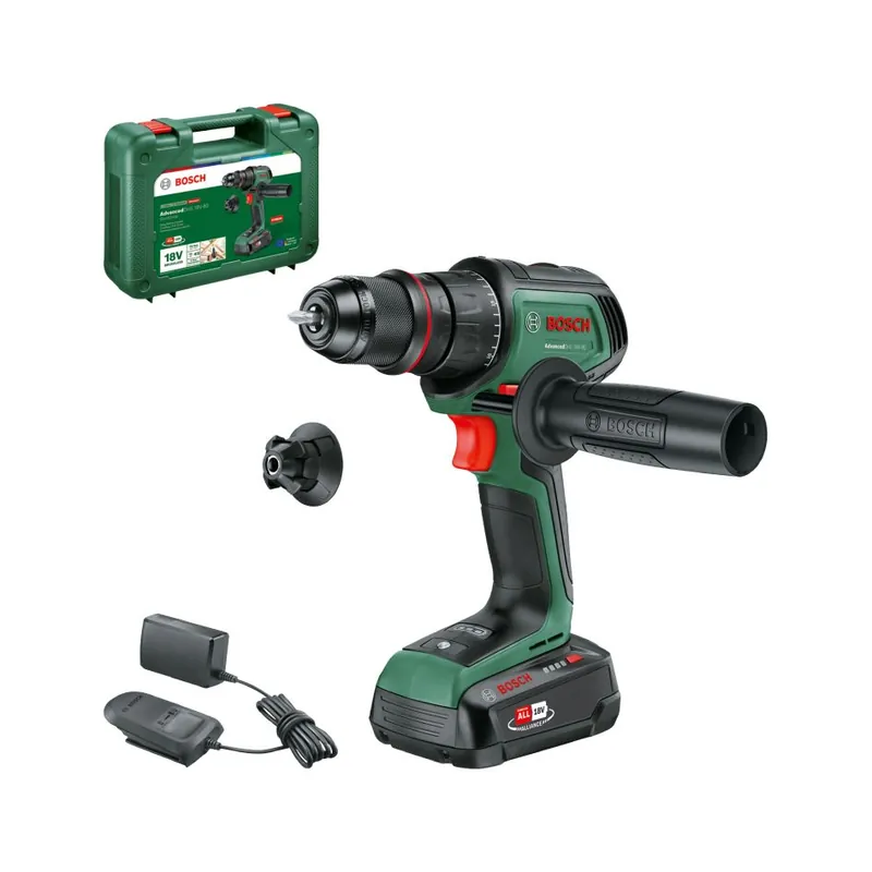 Bosch Vert 06039E2001 AdvancedDrill 18V-80 Perceuse sans fil QuickSnap 1x 2.5 Ah et chargeur AL 18V-20 en mallette