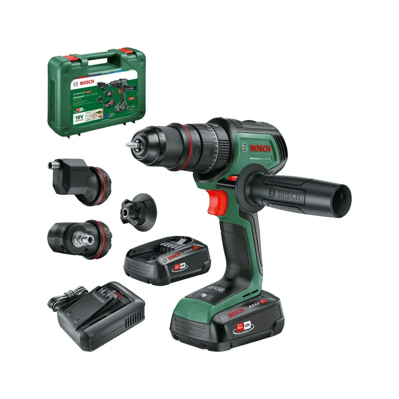 Bosch Vert 06039E2105 Perceuse sans fil AdvancedImpact 18V-80 QuickSnap 2x 2.5 Ah et chargeur AL 18V-44