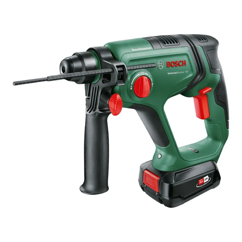 Bosch Vert 06039D6002 UniversalHammer marteau sans fil 18V 1x 2.5 Ah et chargeur AL 18V-20 en mallette