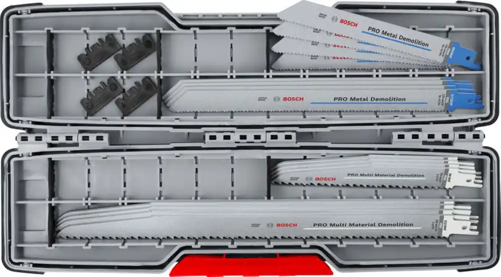 Bosch Bleu Accessoires 2607011822 PRO Tough Box Jeu de lames de scie de démolition 16 pièces