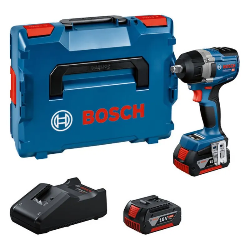 Bosch Bleu 06019L9003 Clé à chocs sans fil GDS 18V-750 C 2x GBA 18V 5.0 Ah et chargeur GAL 18V-40 en L-BOXX