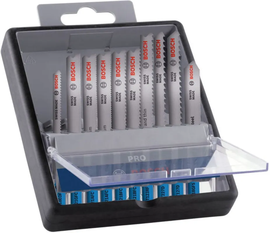 Bosch Bleu Accessoires 2607011942 PRO Metal and Alu Jigsaw blade set 92 mm in Robustline cassette 10-piece
