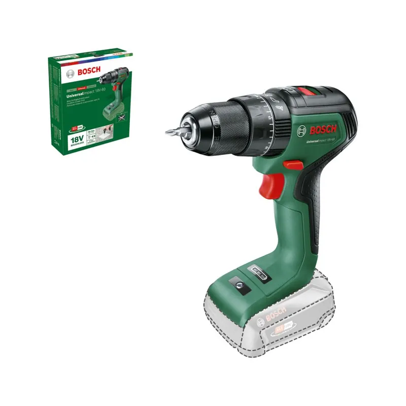 Bosch Vert 06039D7100 UniversalImpact 18V-60 Perceuse-visseuse sans fil sans les batteries et le chargeur dans la boîte