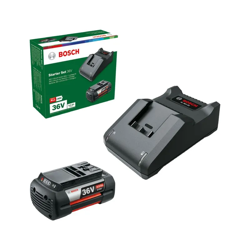 Bosch Vert Accessoires F016800621 Kit de démarrage 1x 36V Li-Ion batterie 4.0 Ah et chargeur AL 36V-20 en boîte