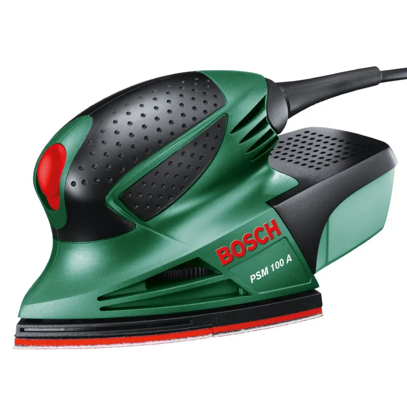 Bosch Vert 06033B7000 PSM 100 A Multi Sander + Sandpaper 3x Red Wood