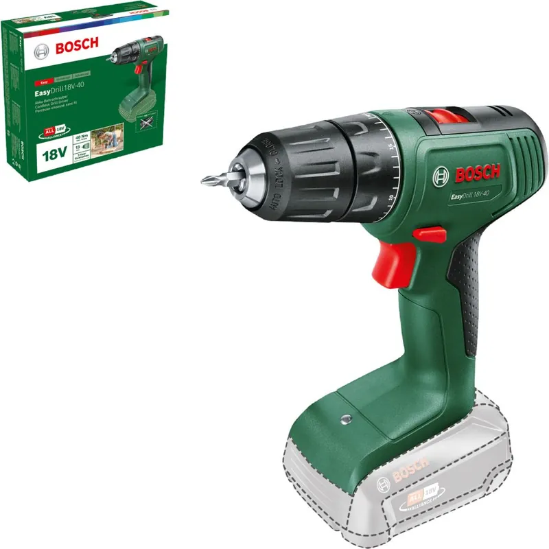 Bosch Vert 06039D8000 Perceuse sans fil EasyDrill 18V-40 avec batteries et chargeur dans la boîte