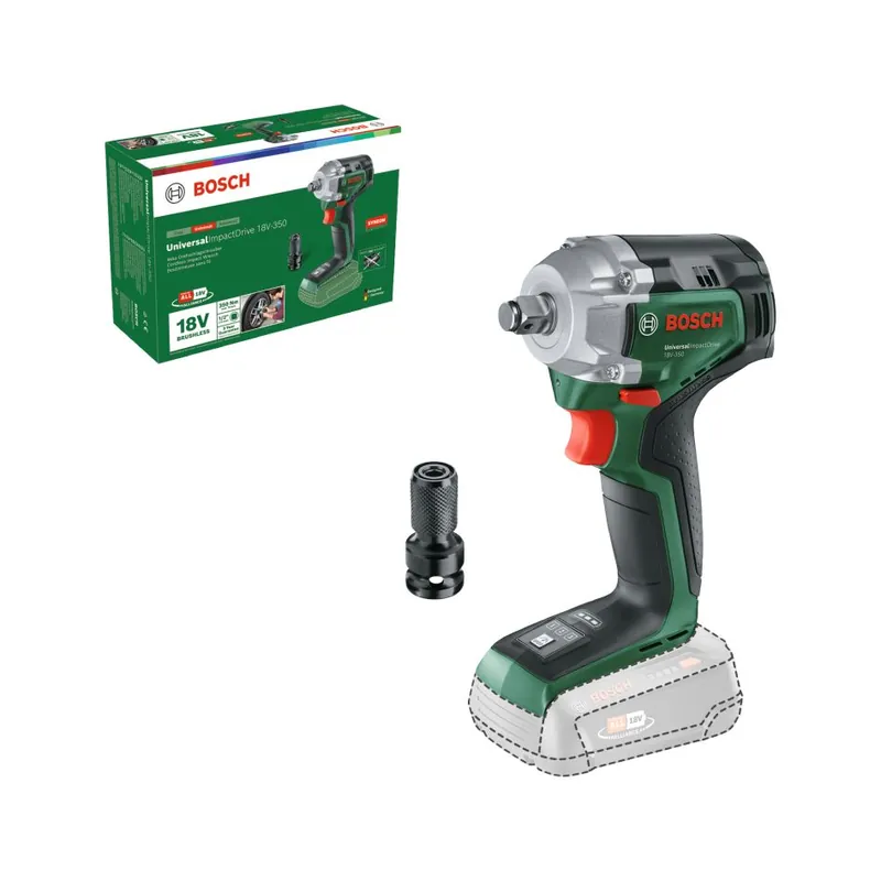 Bosch Vert 0603980304 Clé à chocs sans fil UniversalImpactDrive 18V-350 excl. batteries et chargeur en boîte