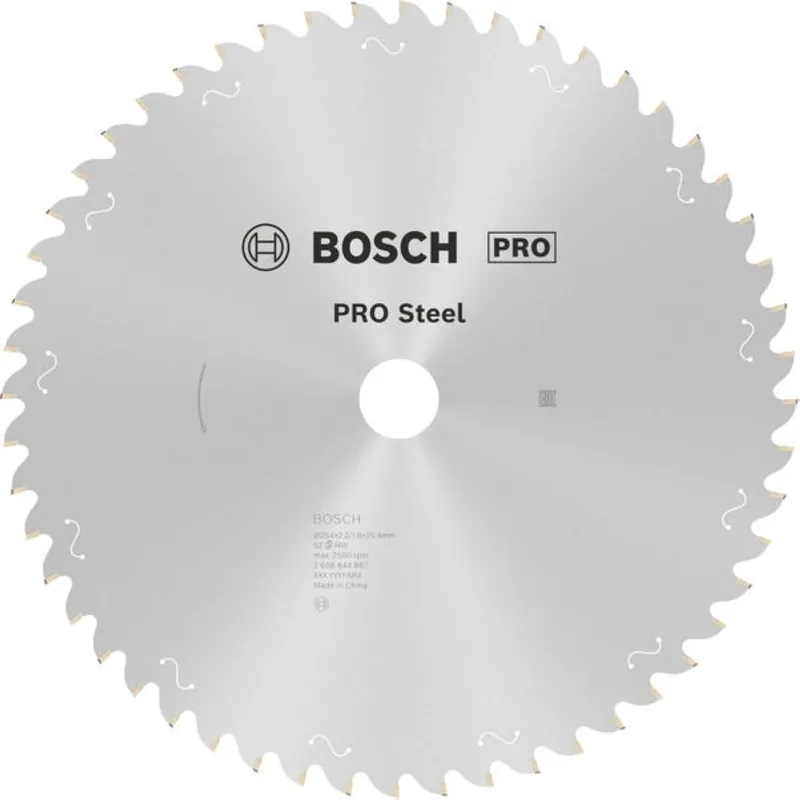 Bosch Bleu Accessoires 2608844867 Lame de scie circulaire PRO Steel pour machines à fil, 254 x 2.2 x 25.4 mm, T52