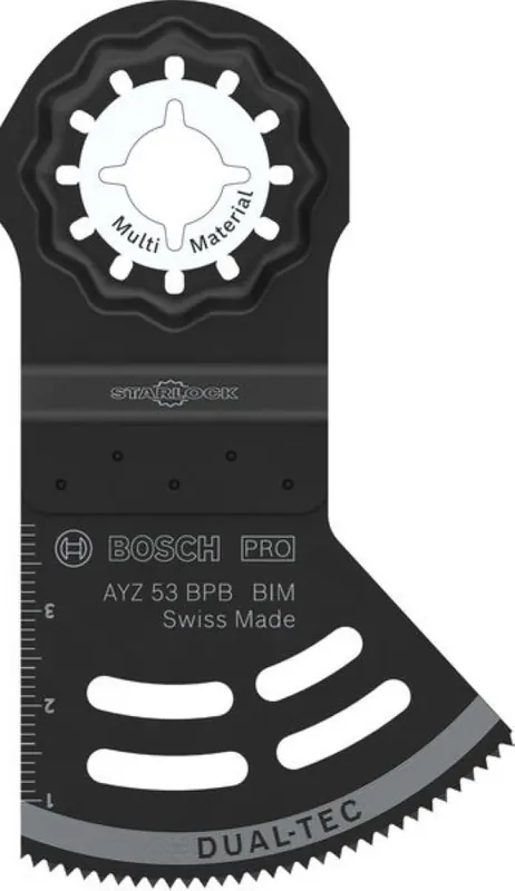 Bosch Bleu Accessoires 2608669116 PRO Starlock AYZ 53 BPB Lame de scie à denture BIM Multimatériaux Dual-Tec 53 x 40 10x