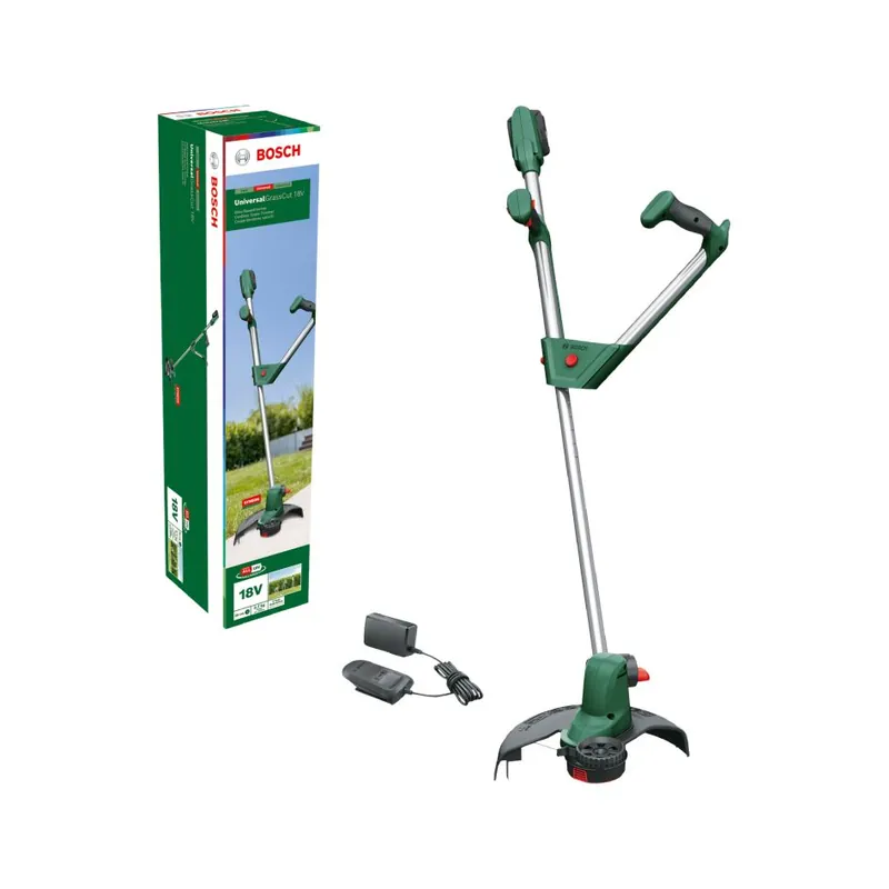 Bosch Vert 06008C1D03 UniversalGrassCut 18-260 Coupe-bordures 1x 2.0 Ah et chargeur AL1810CV en boîte