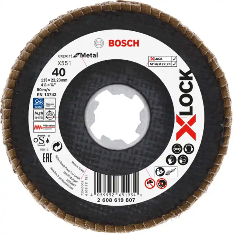 Bosch Bleu Accessoires 2608619807 X-LOCK Disque à lamelles X551 115mm G40 Fibre oblique