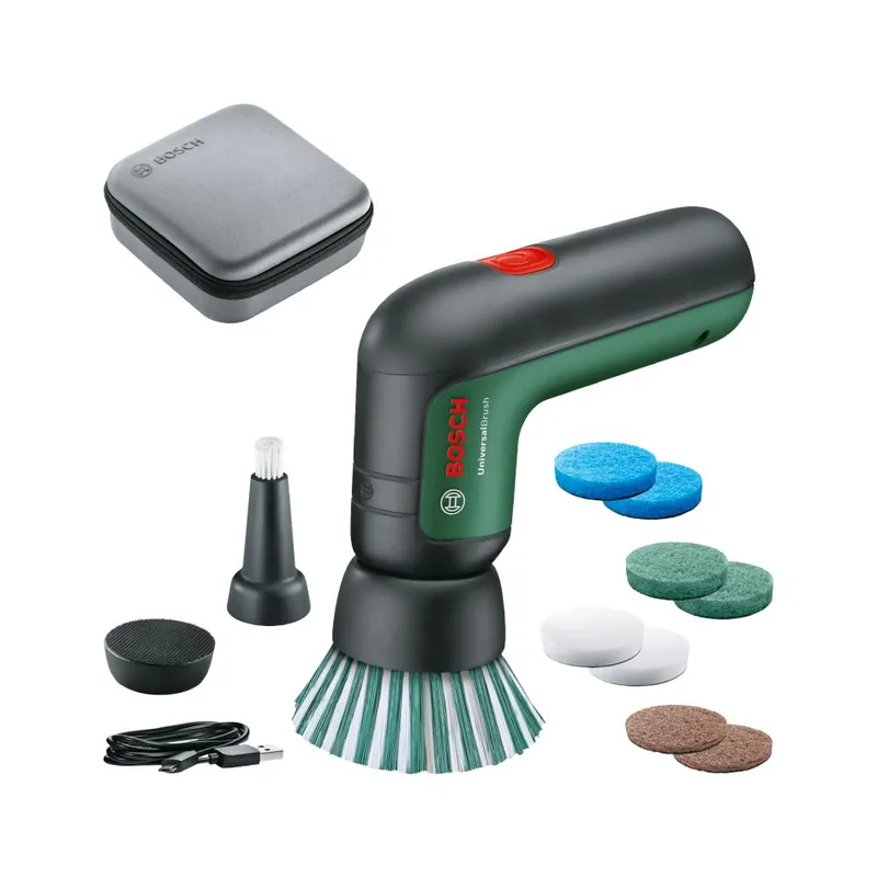 Bosch Vert 06033E0002 UniversalBrush Ensemble de brosses de nettoyage à batterie 3,6V 1,5 Ah et chargeur Micro-USB