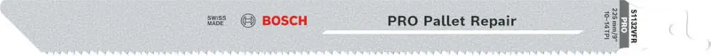 Bosch Bleu Accessoires 2608659007 PRO Pallet Repair S1132VFR lame de scie, 0.9 x 19 x 225 mm 100 pièces