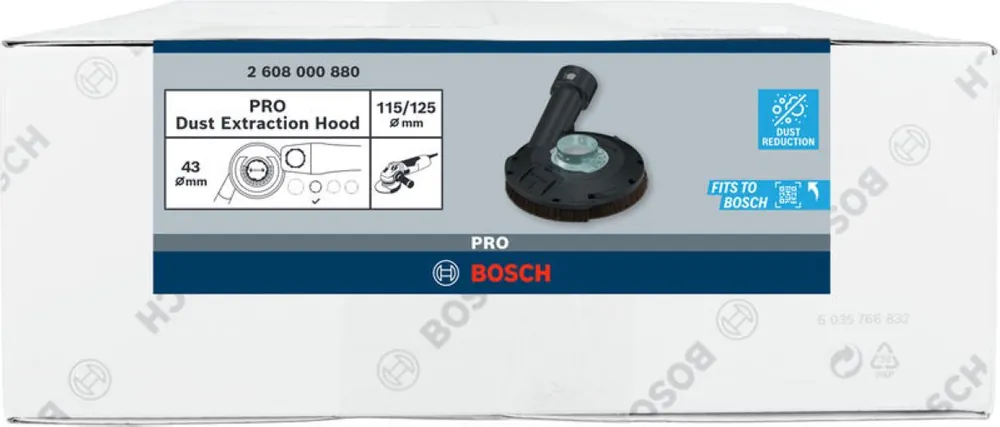 Bosch Bleu Accessoires 2608000881 PRO Aspirateur pour meuleuses d‘angle sans outil HG 115/125 mm
