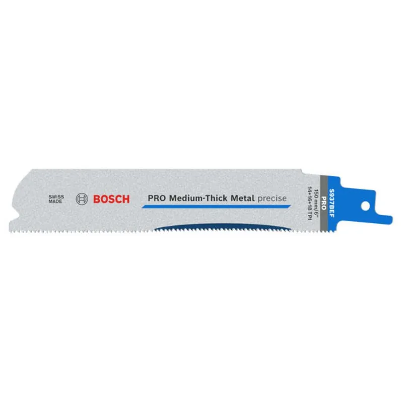 Bosch Bleu Accessoires 2608658991 PRO Medium-Thick Metal precise S937BEF lame de scie alternative 1.1 x 25 x 150 mm, 5 pièces