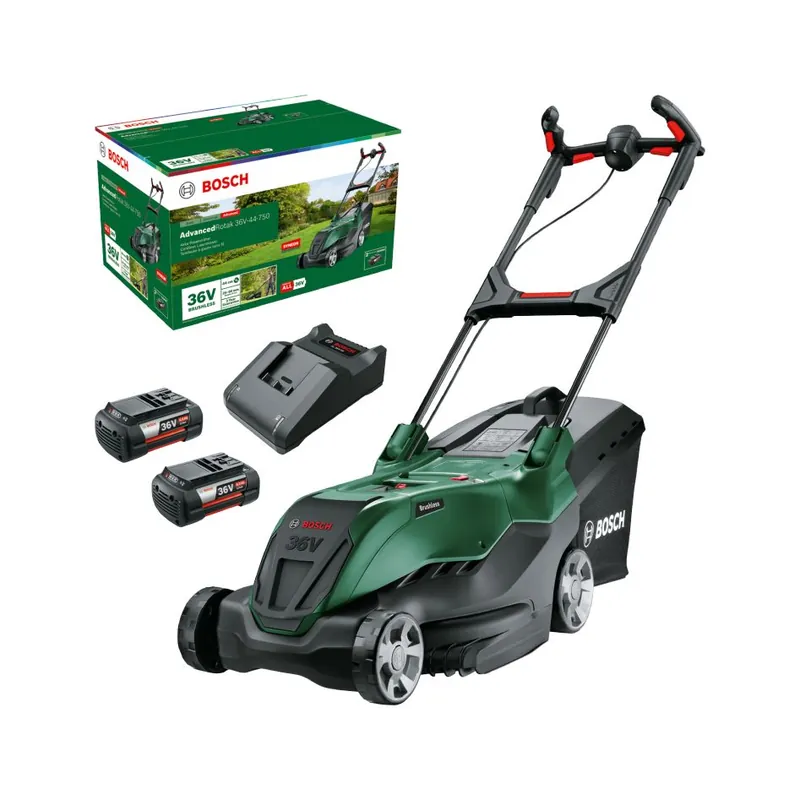 Bosch Vert 06008B9G02 AdvancedRotak 36V-44-750 Batterie tondeuse 2x 36V 4.0 Ah et chargeur AL 36V-20