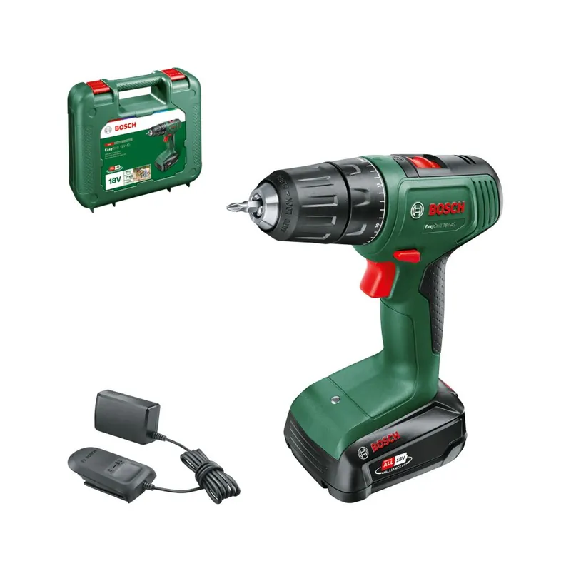 Bosch Vert 06039D8004 EasyDrill 18V-40 Perceuse sans fil 1x 2.0 Ah et chargeur AL 18V-20 en mallette