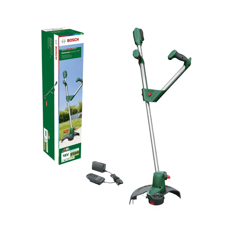 Bosch Vert 06008C1E03 UniversalGrassCut 18V-26 Batterie coupe-bordures 1x 2.5 Ah et chargeur AL1830CV en boîte