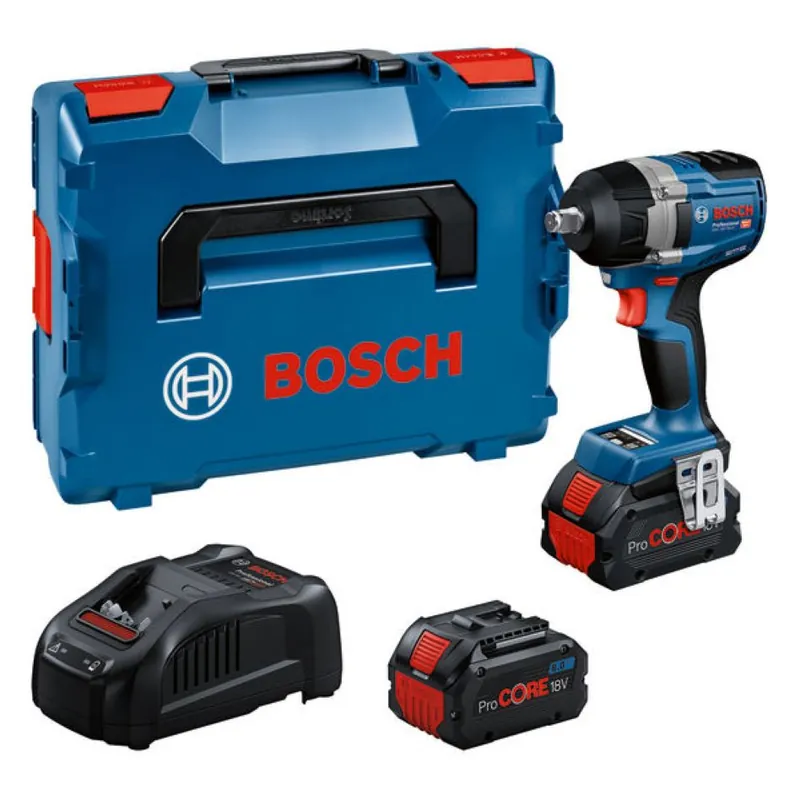 Bosch Bleu 06019L9002 Clé à chocs sans fil GDS 18V-750 C 2x ProCORE18V 8.0 Ah et chargeur GAL 1880 CV en L-BOXX