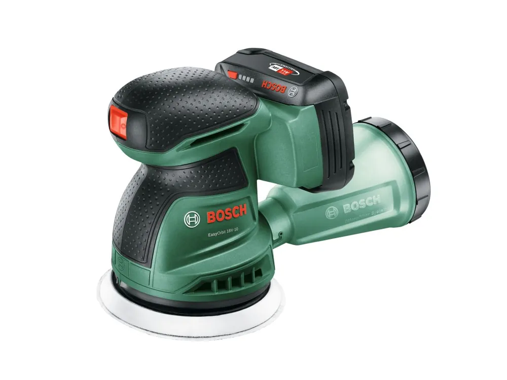 Bosch Vert 06033E4002 EasyOrbit 18V-10 Batterie ponceuse excentrique 1x 2.0 Ah et chargeur AL 18V-20