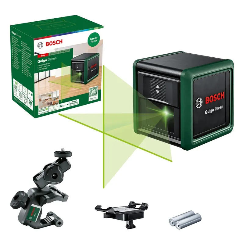 Bosch Vert 0603663C02 Quigo Cross line laser set green in box