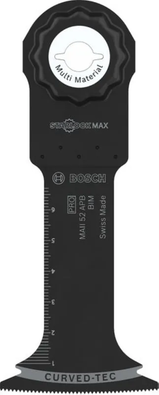 Bosch Bleu Accessoires 2608669137 PRO Starlock Max MAII 52 APB Lame de scie à denture BIM Bois+Métal Curved-Tec 52 x 70 10x