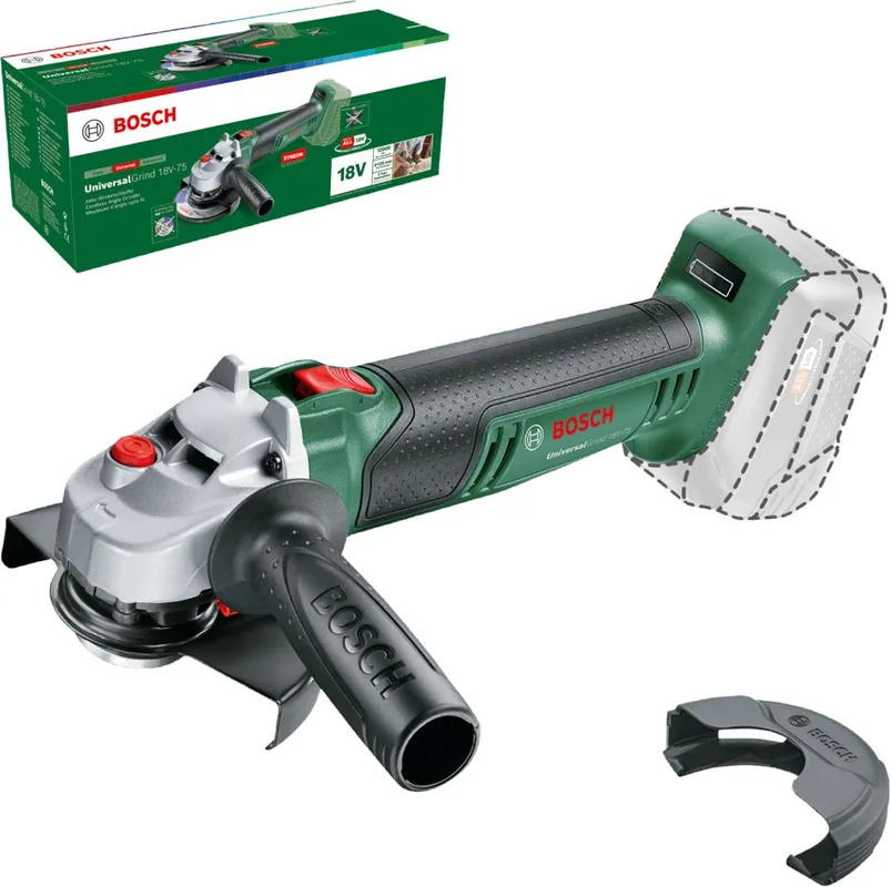 Bosch Vert 06033E5001 UniversalGrind 18V-75 Accu meuleuse d‘angle 125mm excl. batteries et chargeur en boîte