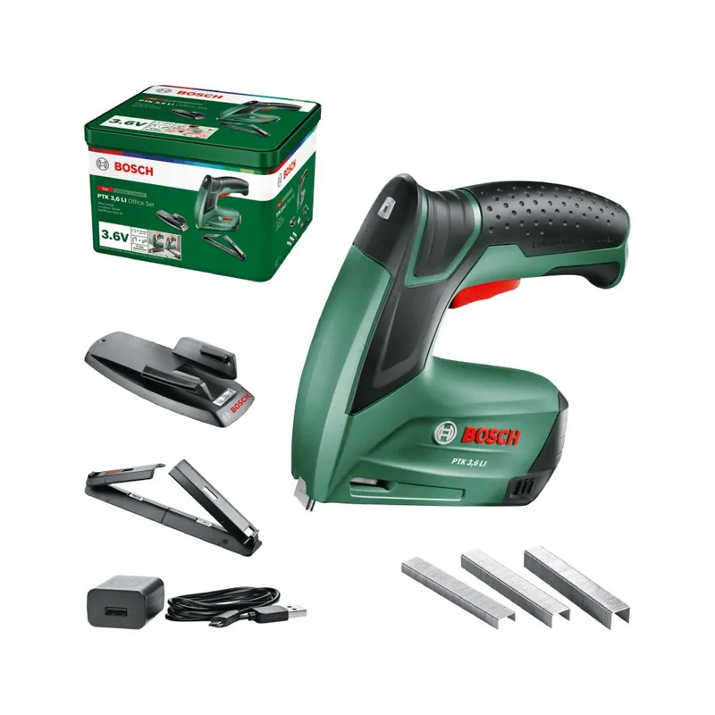 Bosch Vert 0603968202 PTK 3.6 LI Office Set Accutacker set 3.6V 1.5 Ah, Micro-USB cable and charger in box