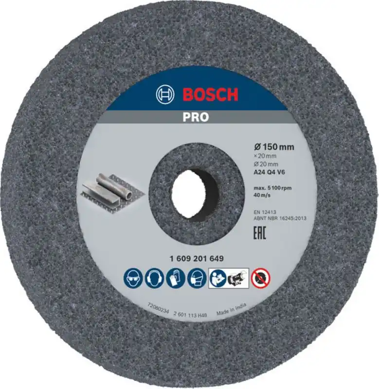 Bosch Bleu Accessoires 1609201649 PRO Meule en acier, 150x20x20 mm, G24