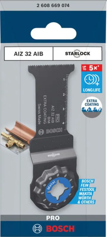 Bosch Bleu Accessoires 2608669074 PRO Starlock AIZ 32 AIB Lame de scie égoïne BIM Metal 32 x 50