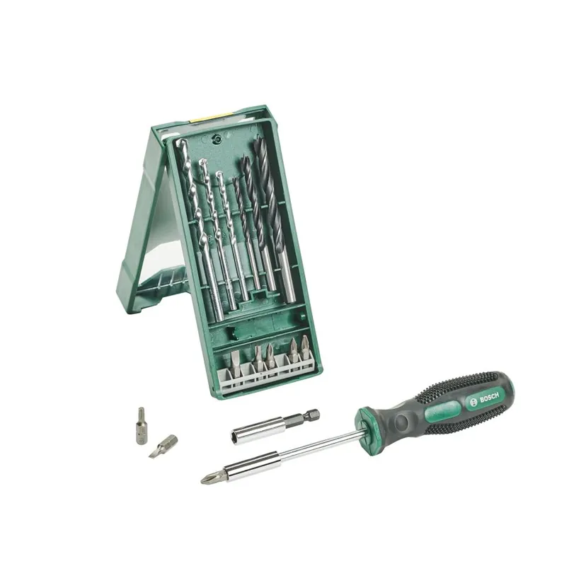 Bosch Vert Accessoires 2607017654 Promoline Mini X-Line Set d‘outils + tournevis à main 16 pièces