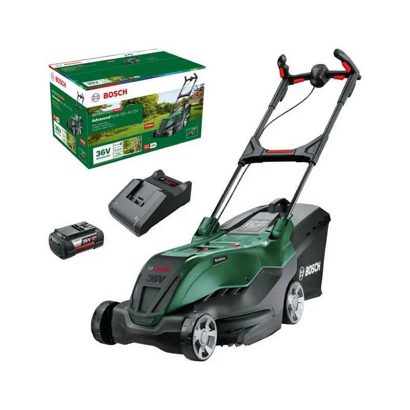 Bosch Vert 06008B9G03 AdvancedRotak 36V-44-750 Batterie tondeuse 1x 36V 6.0 Ah et chargeur AL 36V-20