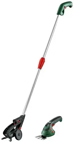 Bosch Vert 0600833109 Cisaille à gazon ISIO Bâton poussoir, batterie Li-Ion intégrée 3,6V 1,5 Ah et chargeur 3,5 heures