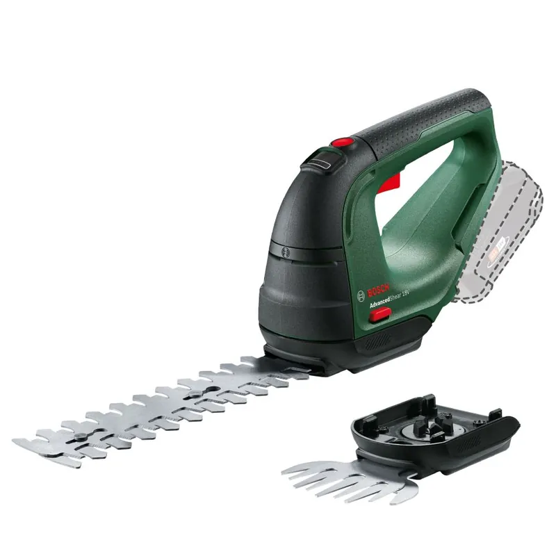 Bosch Vert 0600857001 AdvancedShear 18V-10 Cisaille à arbustes et à gazon sans batteries et chargeur dans la boîte