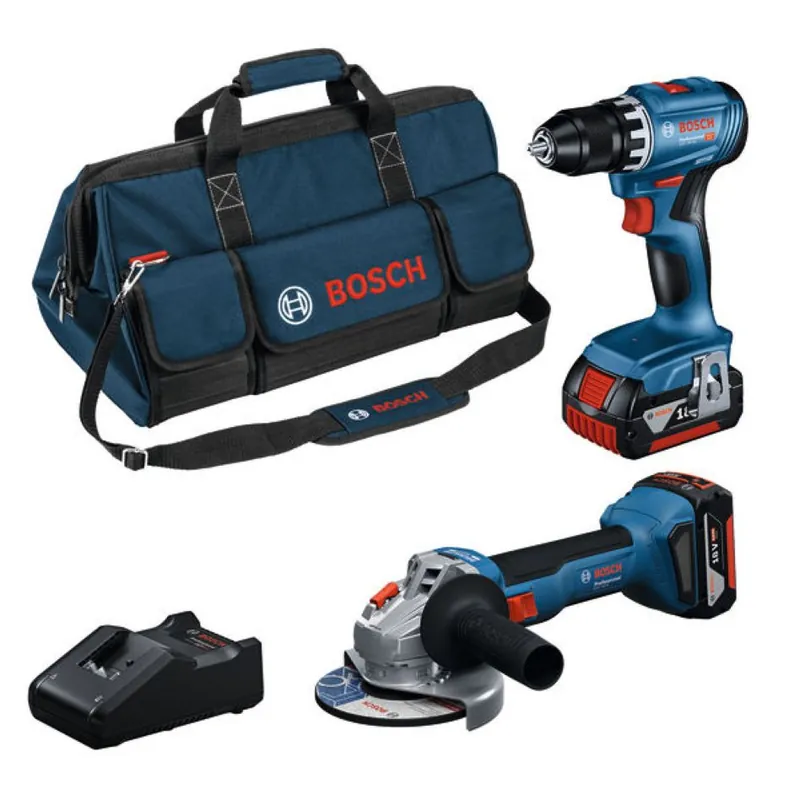 Bosch Bleu 0615A5007N Accutoolkit Combipack 18V GSR + GWS 2x GBA 18V 4.0 Ah et chargeur GAL 18V-40, GSR 18V-45, GWS 18V-8