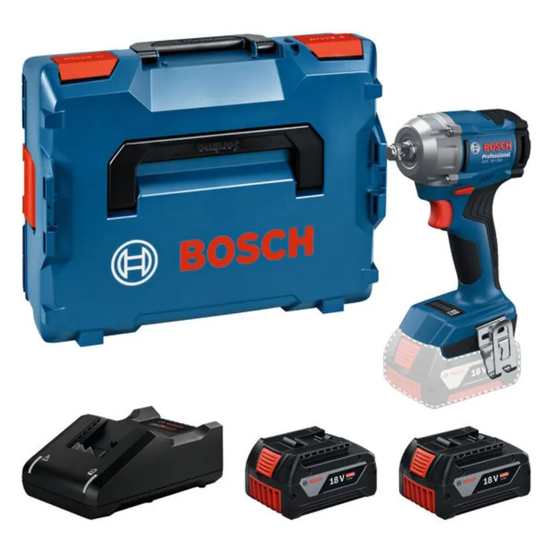 Bosch Bleu 06019M5022 Clé à chocs sans fil GDS 18V-350 2x 4.0 Ah et chargeur GAL 18V-40 en boîte