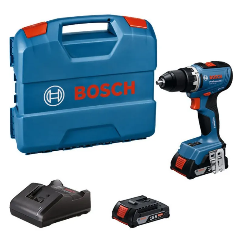 Bosch Bleu 06019N3000 GSR 18V-65 Perceuse sans fil 2x 2.0 Ah et chargeur GAL 18V-20 dans L-Case