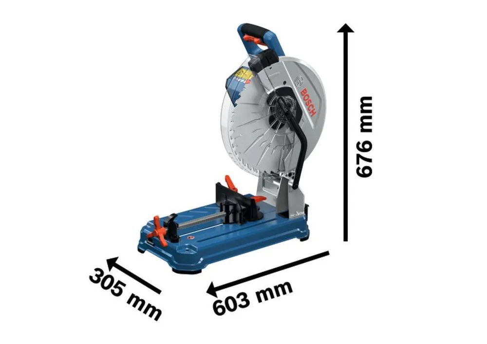 Bosch Bleu 0601B59000 Machine stationnaire à batterie GCD 18V-355 excl. batteries et chargeur, lame de scie, collier de serrage