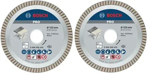 Bosch Bleu Accessoires 061599766Z Disque à poncer diamanté 125 mm carreaux Duopack