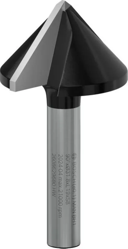 Bosch Bleu Accessoires 2608629680 PRO Fraise à rainurer en V 8 mm D1 31.8 90°