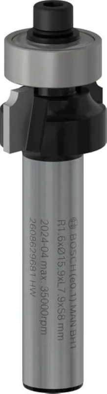 Bosch Bleu Accessoires 2608629681 Fraise à profil arrondi PRO 8 mm, R1.6 mm