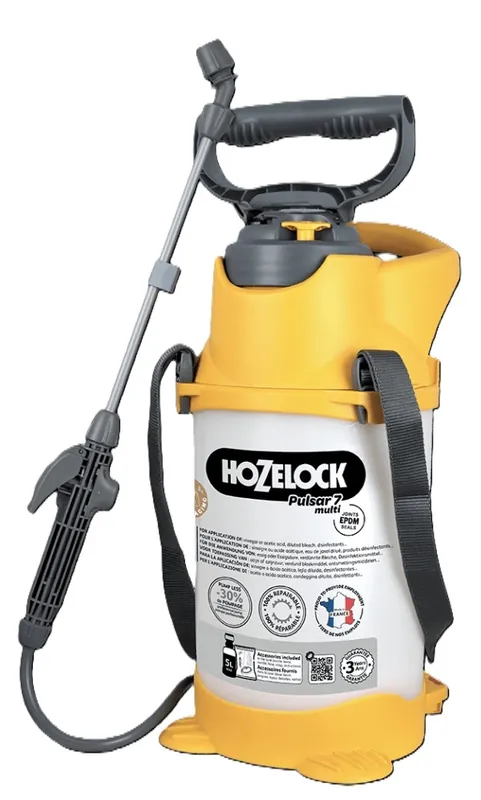 Hozelock 100-101-298 Pulvérisateur à pression PULSAR Multi 7 litres (EPDM)