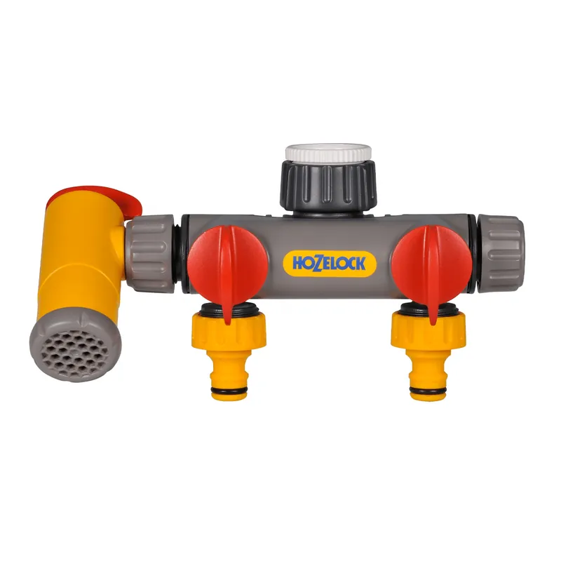 Hozelock 2250 0000 Distributeur d‘eau à 2 voies avec robinet de vidange